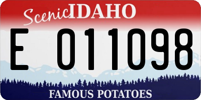 ID license plate E011098