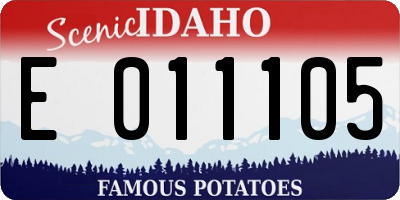 ID license plate E011105