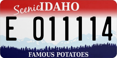 ID license plate E011114