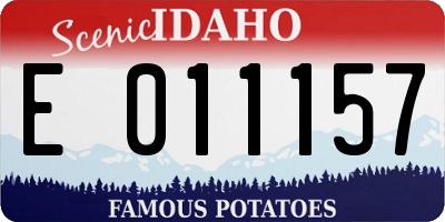 ID license plate E011157