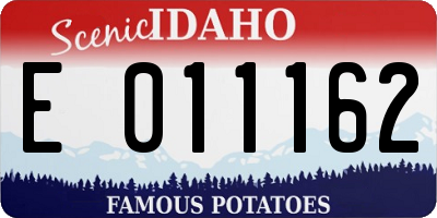 ID license plate E011162