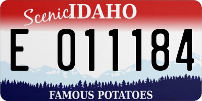 ID license plate E011184