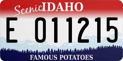 ID license plate E011215