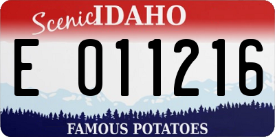 ID license plate E011216