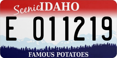 ID license plate E011219