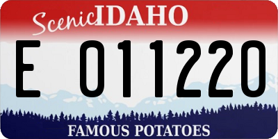 ID license plate E011220