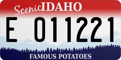 ID license plate E011221