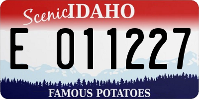 ID license plate E011227
