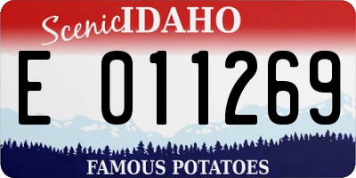 ID license plate E011269