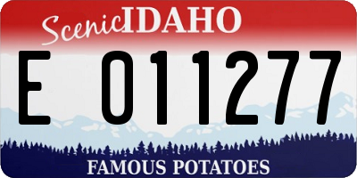 ID license plate E011277