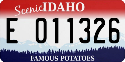 ID license plate E011326