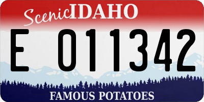 ID license plate E011342