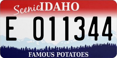 ID license plate E011344