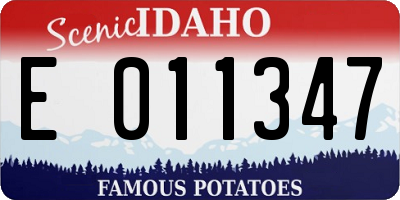 ID license plate E011347