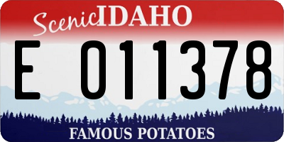 ID license plate E011378