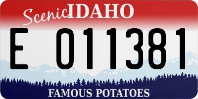 ID license plate E011381