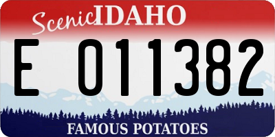 ID license plate E011382