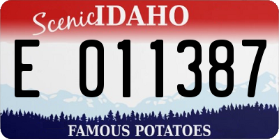 ID license plate E011387