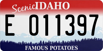 ID license plate E011397
