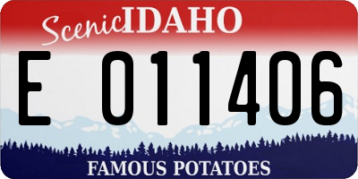 ID license plate E011406