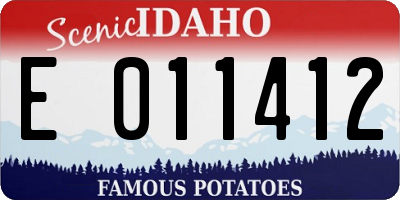 ID license plate E011412