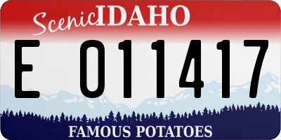 ID license plate E011417