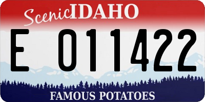 ID license plate E011422