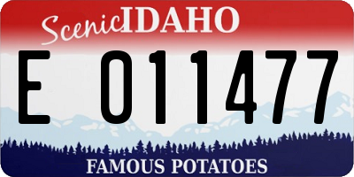 ID license plate E011477