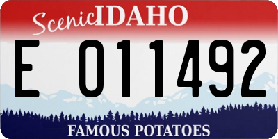 ID license plate E011492