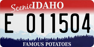 ID license plate E011504