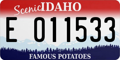ID license plate E011533