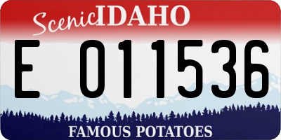 ID license plate E011536