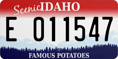 ID license plate E011547