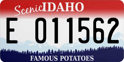 ID license plate E011562