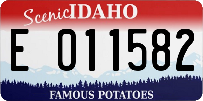 ID license plate E011582