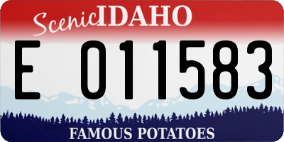 ID license plate E011583