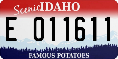 ID license plate E011611