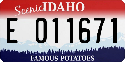 ID license plate E011671