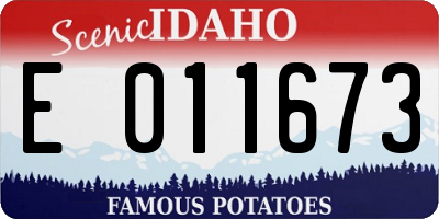 ID license plate E011673