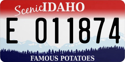 ID license plate E011874