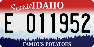 ID license plate E011952