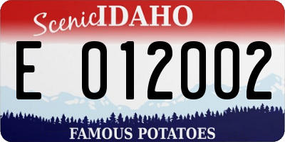 ID license plate E012002