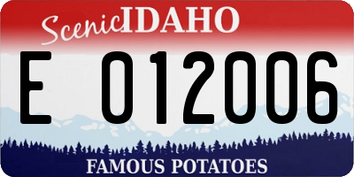 ID license plate E012006
