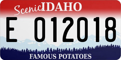 ID license plate E012018