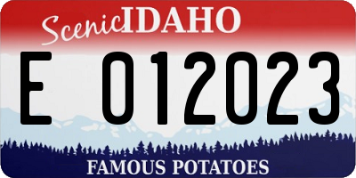 ID license plate E012023