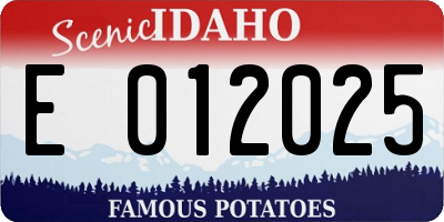 ID license plate E012025