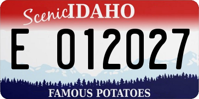 ID license plate E012027