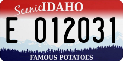 ID license plate E012031