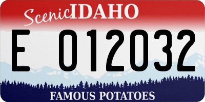 ID license plate E012032