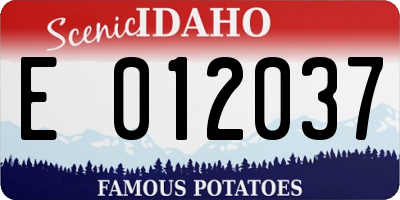 ID license plate E012037
